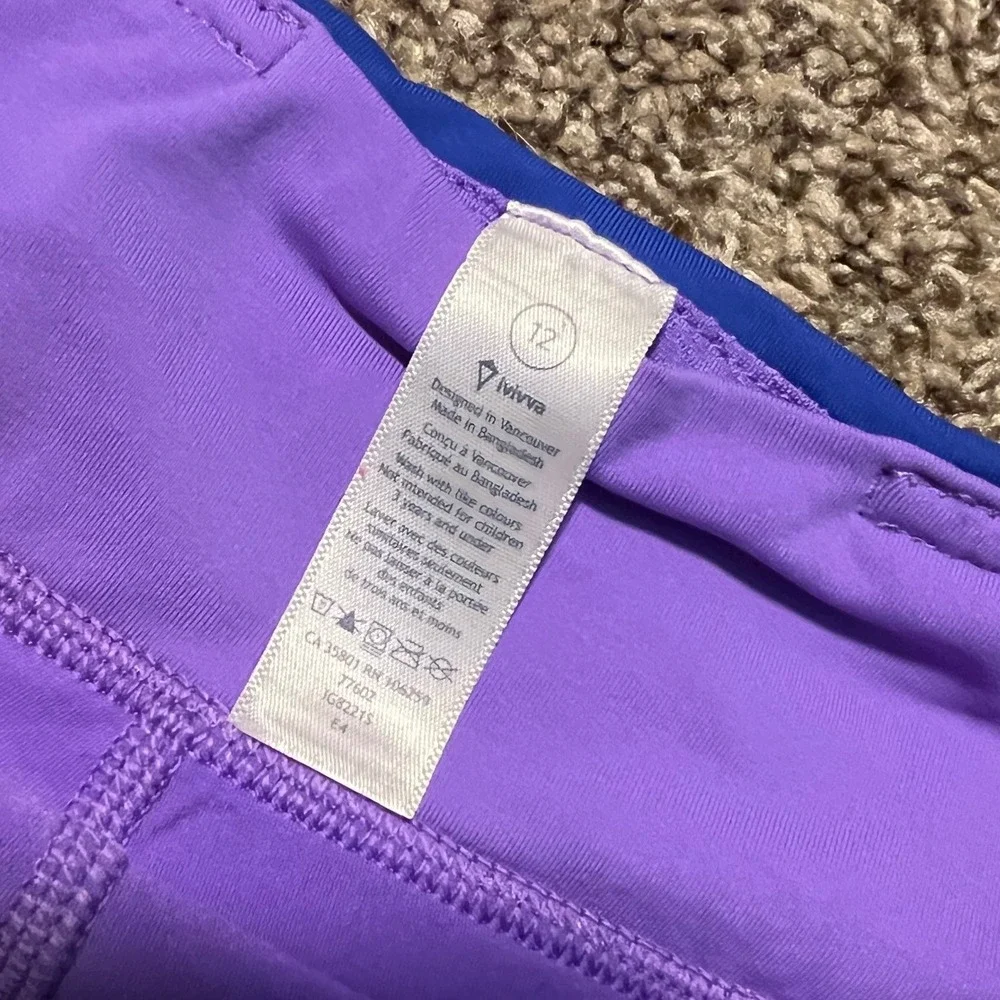 ivivva‎ by Lululemon Purple Athletic Skort Girls Size 12 Waist Tennis Running